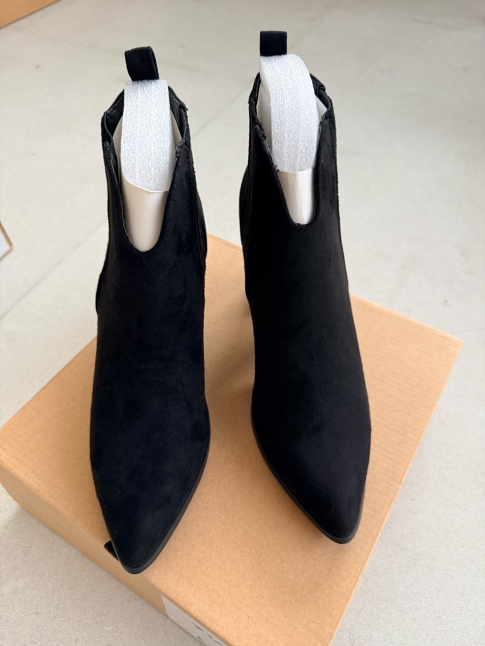 Black Pointed Toe Ankle Boots - Women